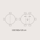 Round Kitchen Table Extendable to 160 cm Made in Italy - Connubia Hey Gio Viadurini