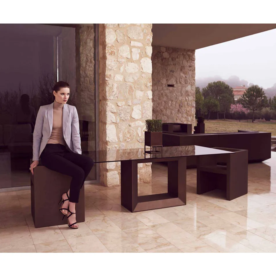Outdoor table 200x100 cm Vela by Vondom, in polyethylene resin Viadurini