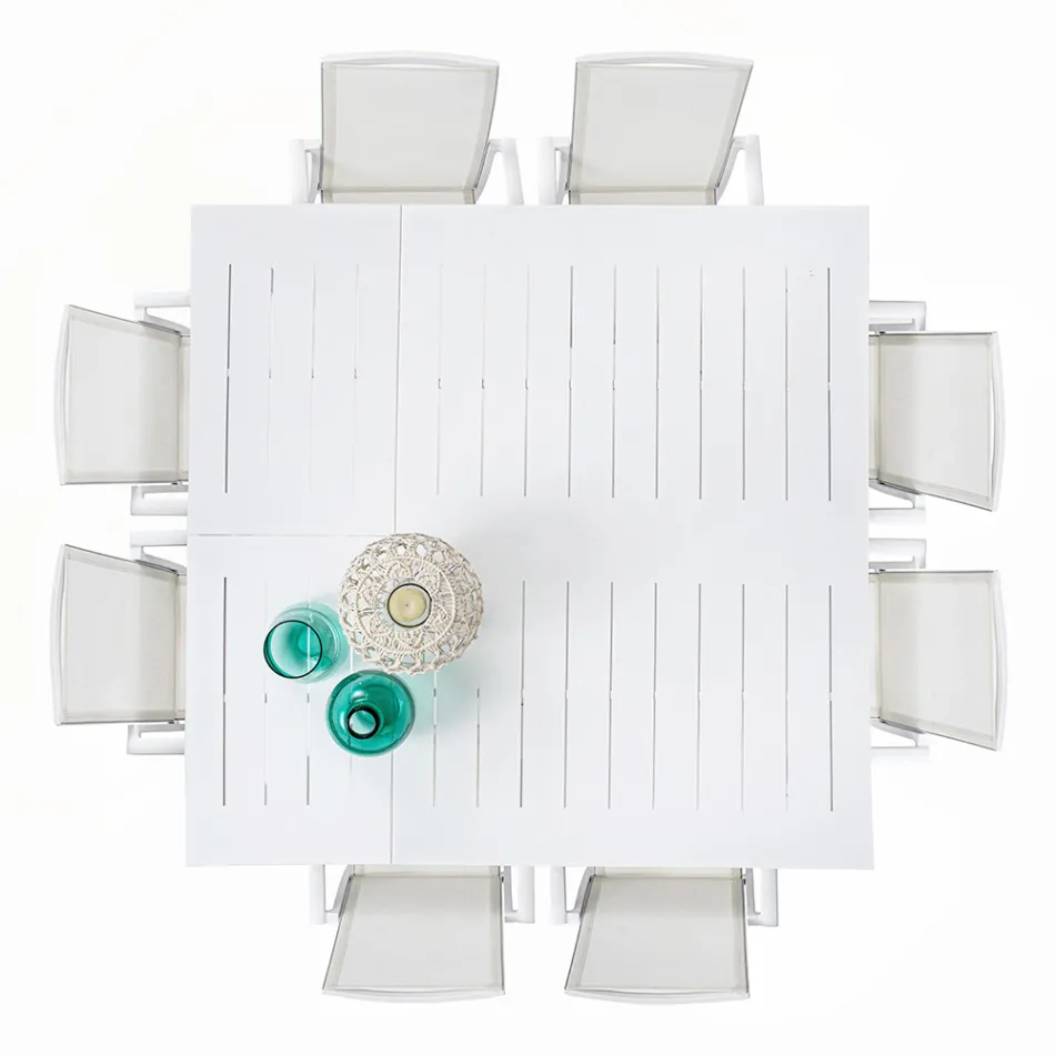 Extendable Outdoor Table up to 160 cm in Aluminium, Homemotion - Andries Viadurini