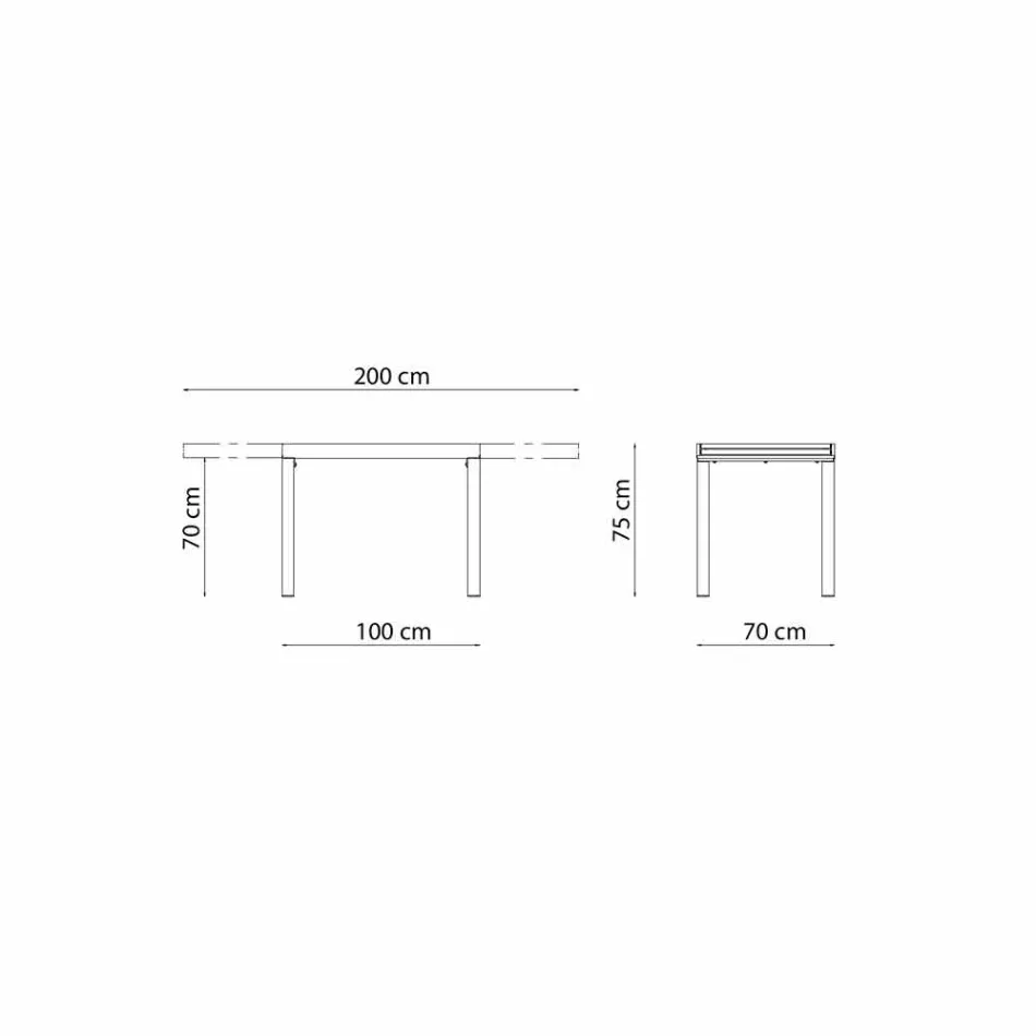 Extendable Outdoor Table Up to 280 cm in Metal Made in Italy - Dego Viadurini