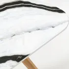 Outdoor Table with Wooden Base and Ceramic Top Panda White - Infinity Viadurini