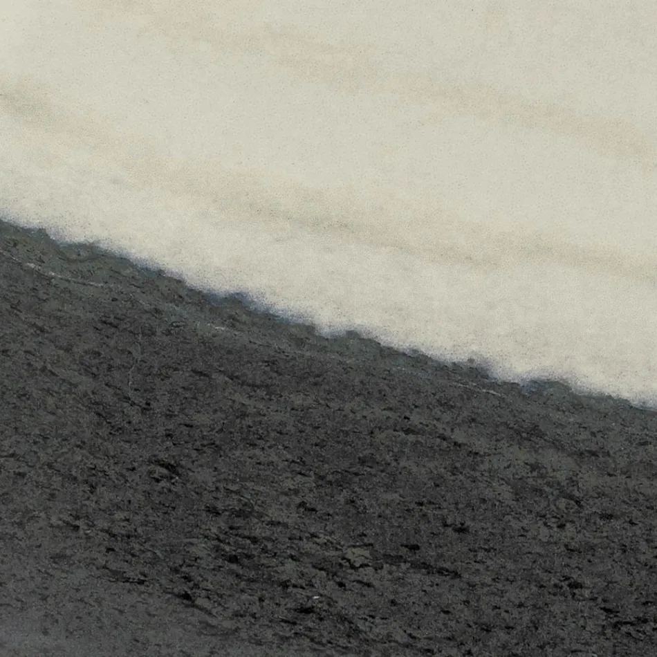 Outdoor Table with Wooden Base and Ceramic Top Panda White - Infinity Viadurini