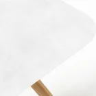 Outdoor Table with Wooden Base and Total White Ceramic Top - Infinity Viadurini