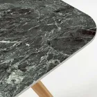 Outdoor Table with Wooden Base and Green Ceramic Top France - Infinity Viadurini