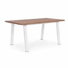 Outdoor Table with Acacia Wood Top and Steel Base - Sunny Viadurini