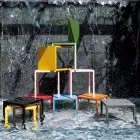 Outdoor Table with Galvanized Steel Structure Made in Italy - Azul Viadurini