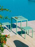 Modern Stackable Square Metal Outdoor Table Made in Italy - Aila