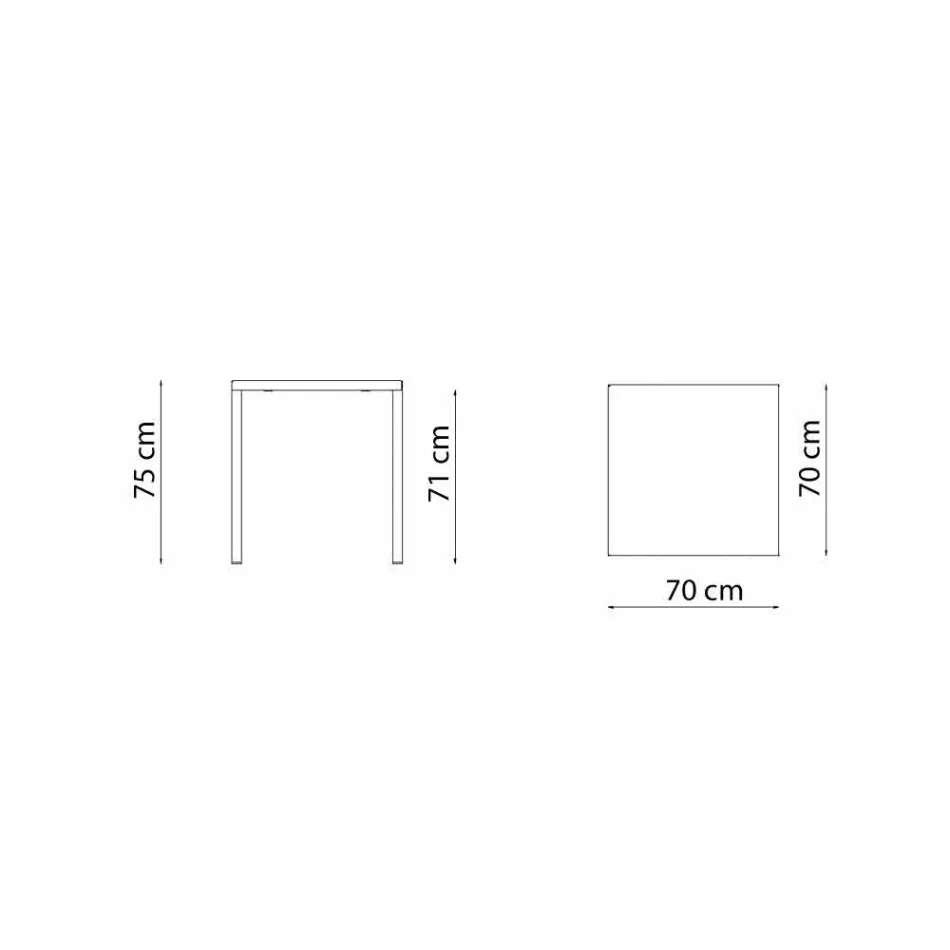 Modern Stackable Square Metal Outdoor Table Made in Italy - Aila Viadurini
