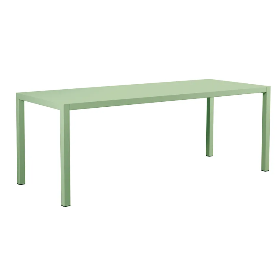 Rectangular Galvanized Steel Outdoor Table Made in Italy - Azul Viadurini