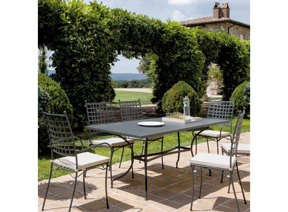 Rectangular Galvanized Steel Outdoor Table Made in Italy - Sibo Viadurini