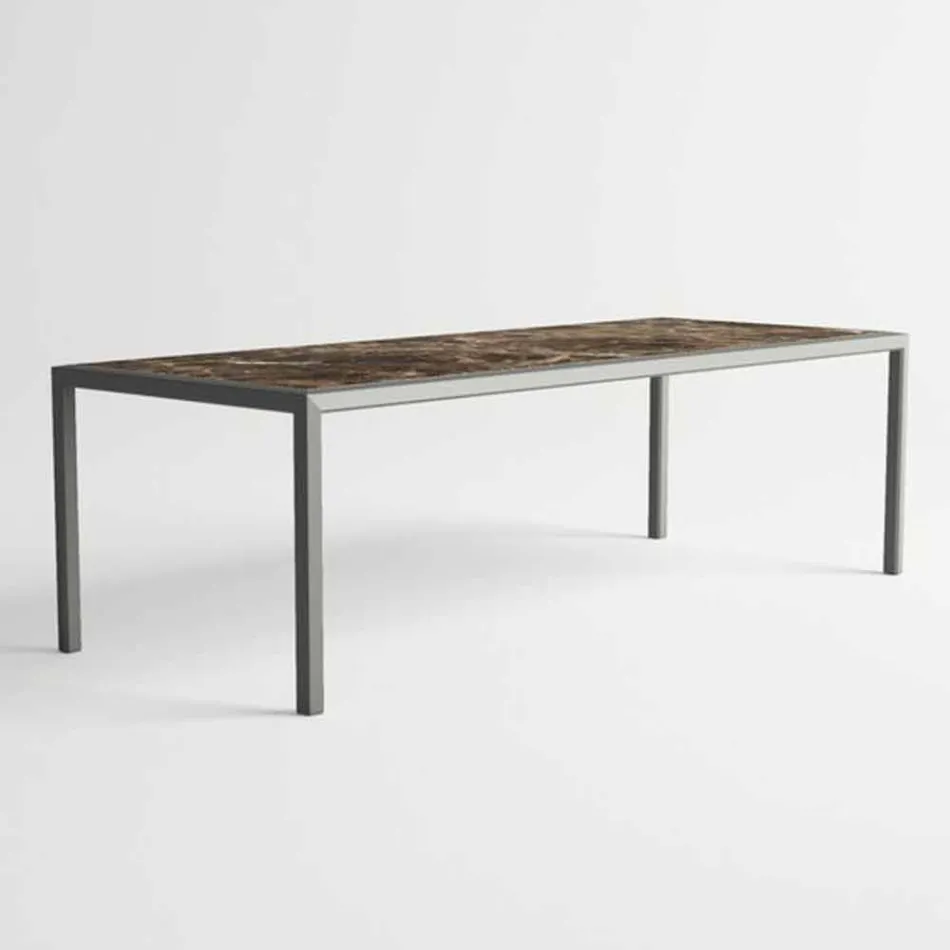 Outdoor Table in Aluminum of Modern Design for Garden - Mississippi2 Viadurini