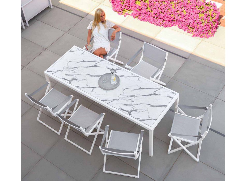 Outdoor Table in Aluminum of Modern Design for Garden - Mississippi2 Viadurini