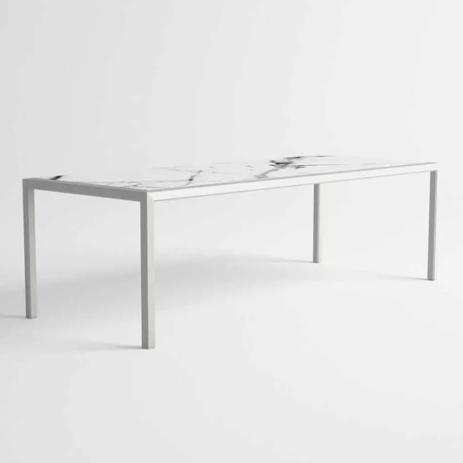 Outdoor Table in Aluminum of Modern Design for Garden - Mississippi2 Viadurini