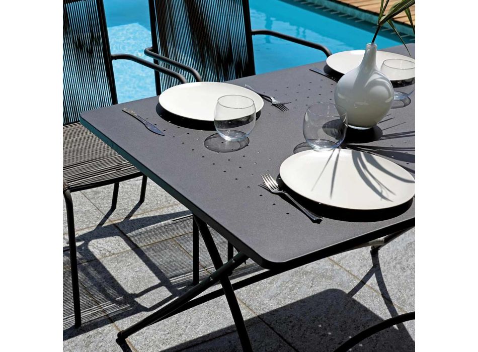 Anthracite Gray Iron Outdoor Table Folding Structure - Babeth