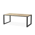 Outdoor Table in Solid Pine Wood with Metal Base - Medino Viadurini