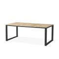 Outdoor Table in Solid Pine Wood with Metal Base - Medino