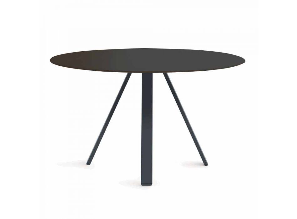 Round Metal and HPL Outdoor Table Made in Italy - Conrad Viadurini
