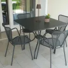Lirion Outdoor Table in Painted Metal in Two Sizes Made in Italy Viadurini