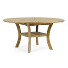 Outdoor Teak Table with Swivel Central Top, Homemotion - Dimitris Viadurini