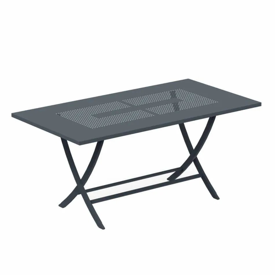 Folding Outdoor Table in Modern Painted Metal Made in Italy - Doria Viadurini