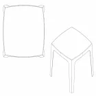 Solid square outdoor table by Vondom in polypropylene, design Viadurini