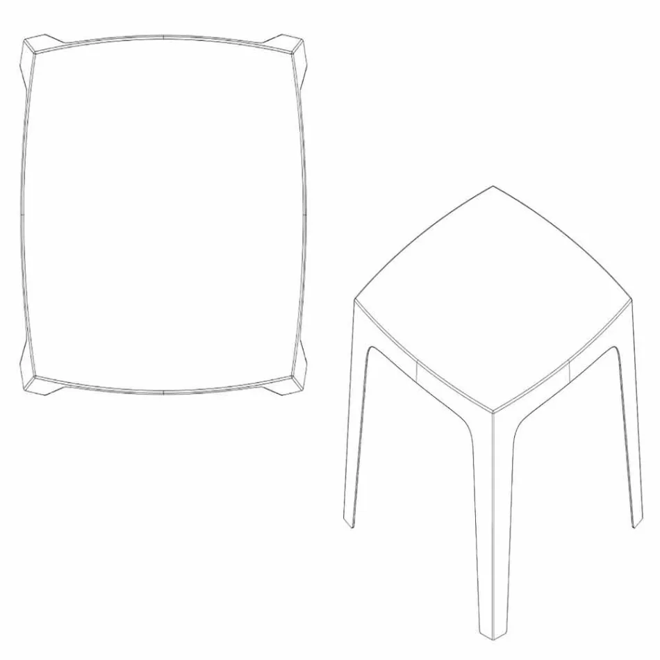 Solid square outdoor table by Vondom in polypropylene, design Viadurini