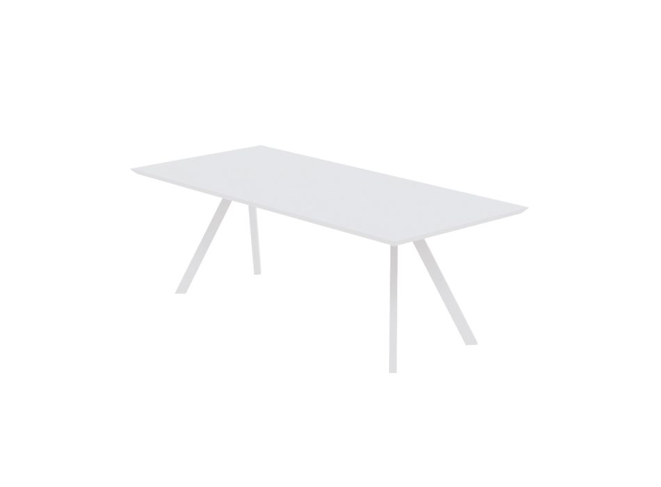 Rectangular Outdoor Table in Galvanized Steel Made in Italy - Brienne Viadurini