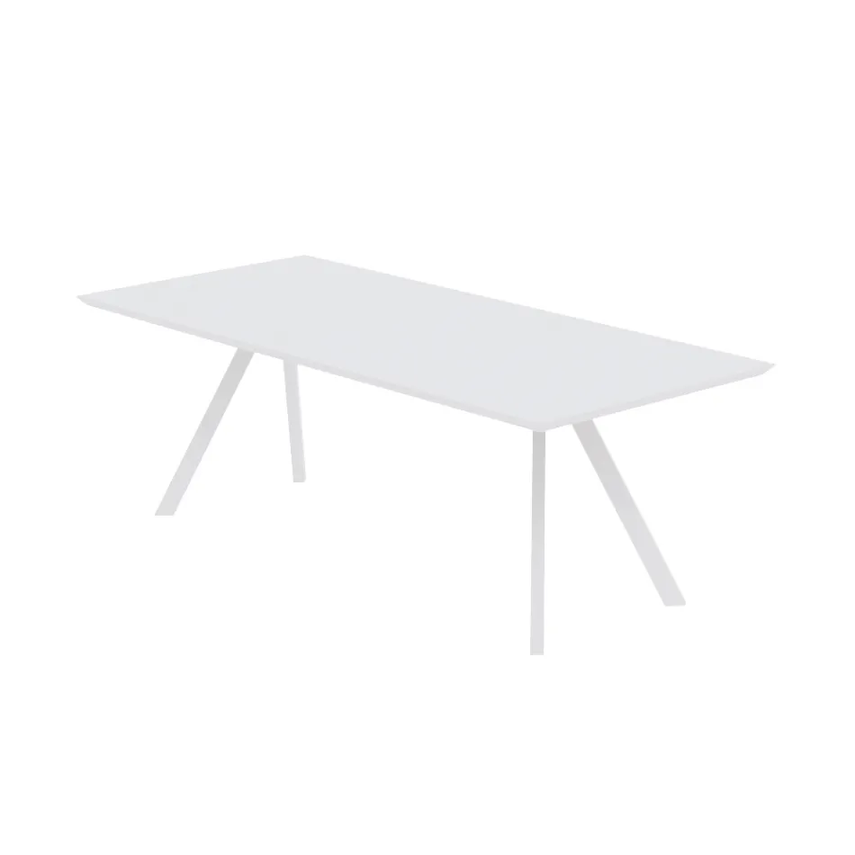 Rectangular Outdoor Table in Galvanized Steel Made in Italy - Brienne Viadurini