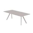 Rectangular Outdoor Table in Galvanized Steel Made in Italy - Brienne Viadurini