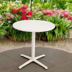 Round Outdoor Table Diameter 75 cm in Beige Aluminum - Brisea Viadurini