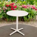 Round Outdoor Table Diameter 75 cm in Beige Aluminum - Brisea