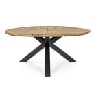 Round Teak Outdoor Table with Aluminum Base, Homemotion - Selenia Viadurini