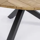 Round Teak Outdoor Table with Aluminum Base, Homemotion - Selenia Viadurini