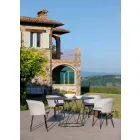 Round Modern Outdoor Table in Painted Metal Made in Italy - Ibra Viadurini