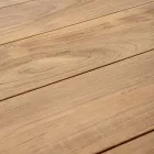 Garden Table 180x90 cm with Aluminum Base and Teak Top - Mean Viadurini