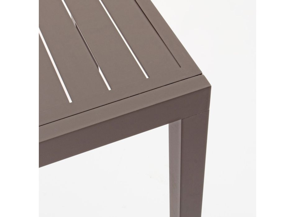 Extendable Garden Table up to 240 cm in White or Taupe Aluminum - Franz Viadurini