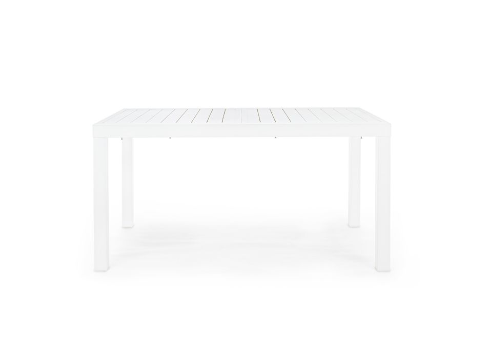 Extendable Garden Table up to 240 cm in White or Taupe Aluminum - Franz Viadurini