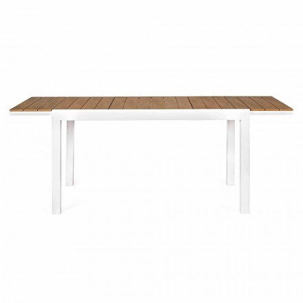 Extendable Garden Table in Modern White Aluminum Homemotion - Sciullo Viadurini