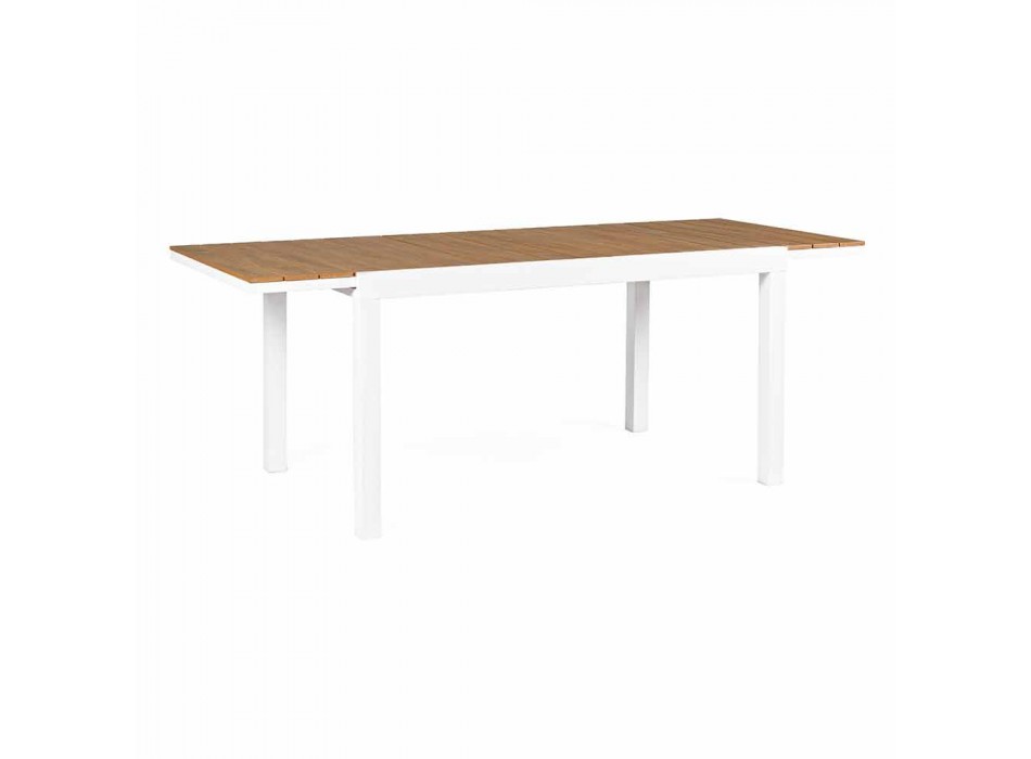 Extendable Garden Table in Modern White Aluminum Homemotion - Sciullo Viadurini