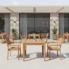 Garden Table with Brushed Natural Teak Structure - Artes Viadurini