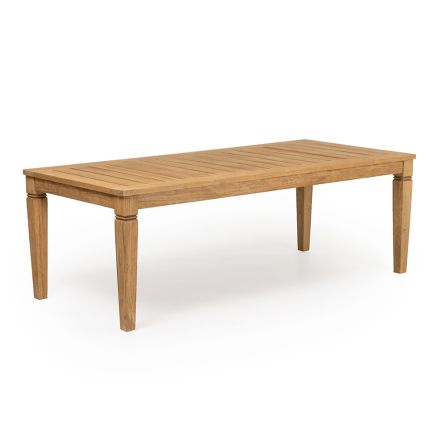Garden Table with Brushed Natural Teak Structure - Artes Viadurini