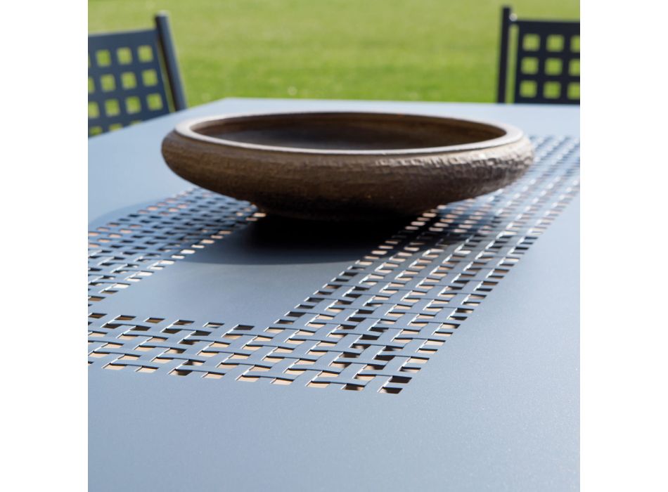 Garden Table in Galvanized Steel Made in Italy - Blair Viadurini