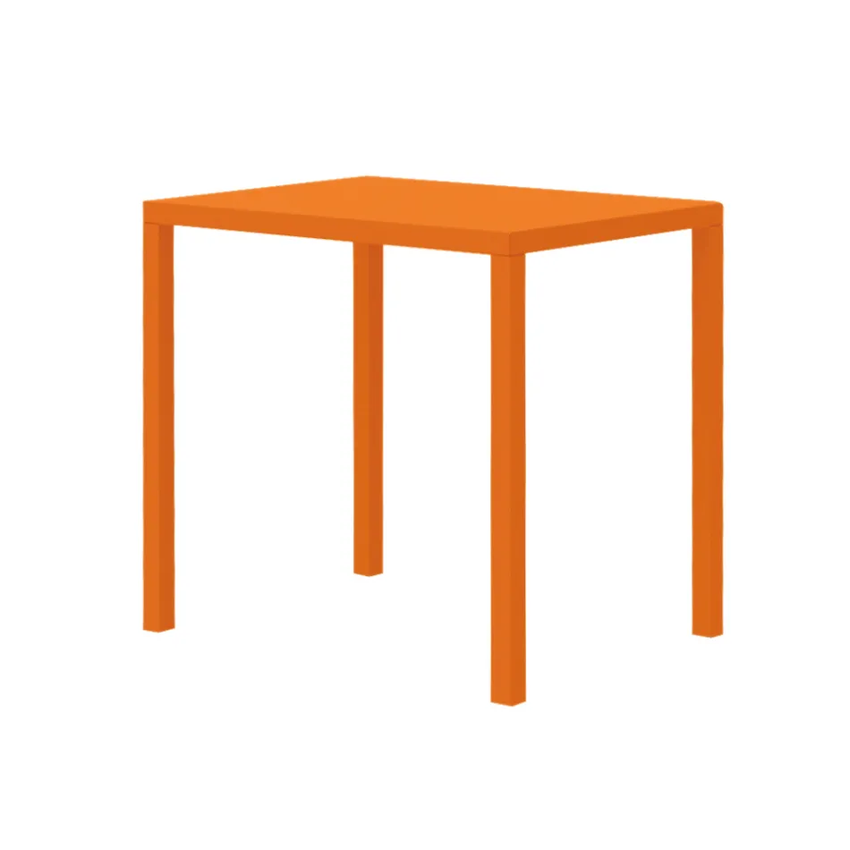 Rectangular Galvanized Steel Garden Table Made in Italy - Azul Viadurini