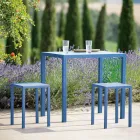 Rectangular Galvanized Steel Garden Table Made in Italy - Azul Viadurini