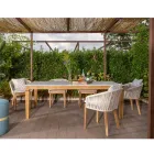 Garden Table in Natural Teak and Ceramic Top - Artes Viadurini