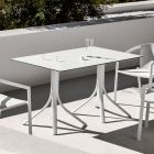 Luxury Garden Table in Aluminum and Hpl White or Gunmetal - Filomena Viadurini