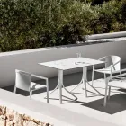 Luxury Garden Table in Aluminum and Hpl White or Gunmetal - Filomena Viadurini