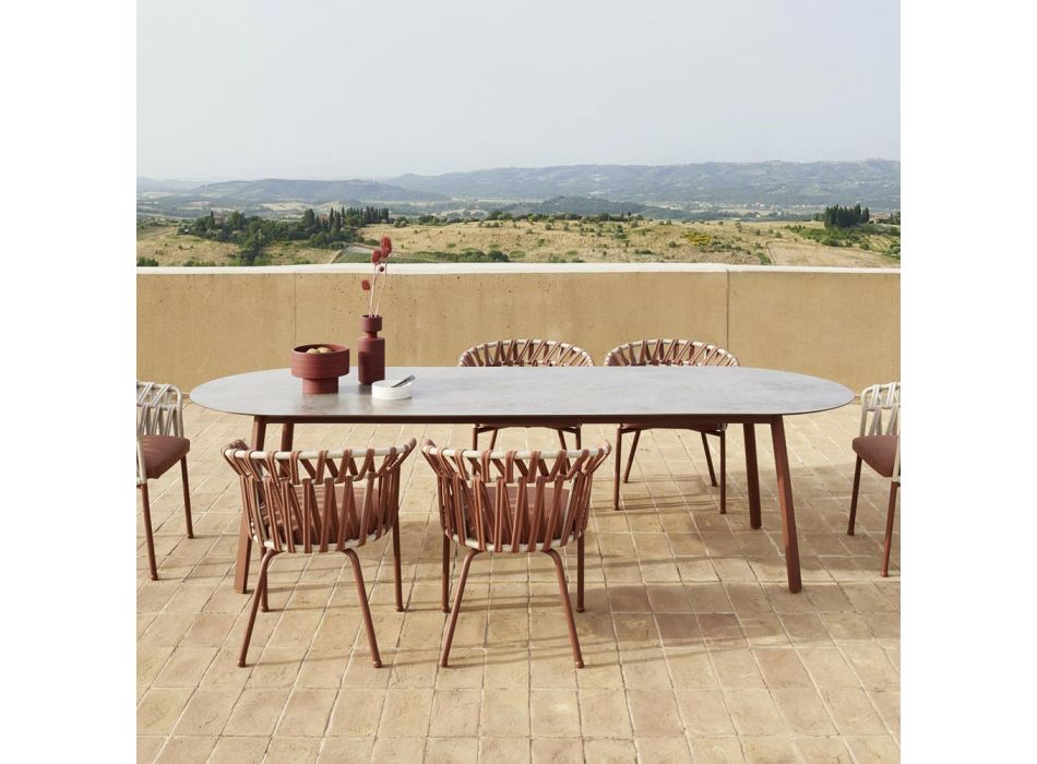 Garden Table Colored Hpl Top Made in Italy - Emma by Varaschin Viadurini