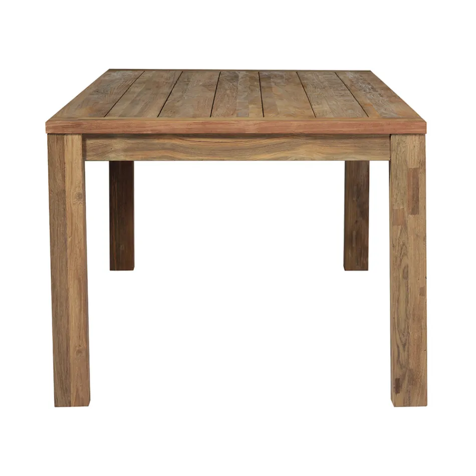Rectangular Garden Table Made of Recycled Teak - Elianto  Viadurini