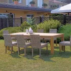 Rectangular Garden Table Made of Recycled Teak - Elianto  Viadurini